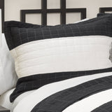 New Berlin Quilt Striped Pattern 3 Piece Bedding Set, Full/Queen, Black & White