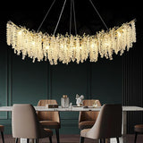 Modern Crystal Chandeliers for Dining Room, 40" Round Gold Tree Branches Chandeliers,