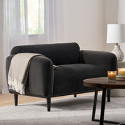 Chaparral Loveseat - Velvet - Dark Gray/Matte Black