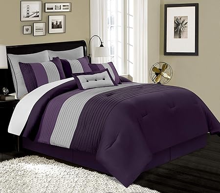 Loft 8-Piece Luxury Striped Comforter Set (Queen