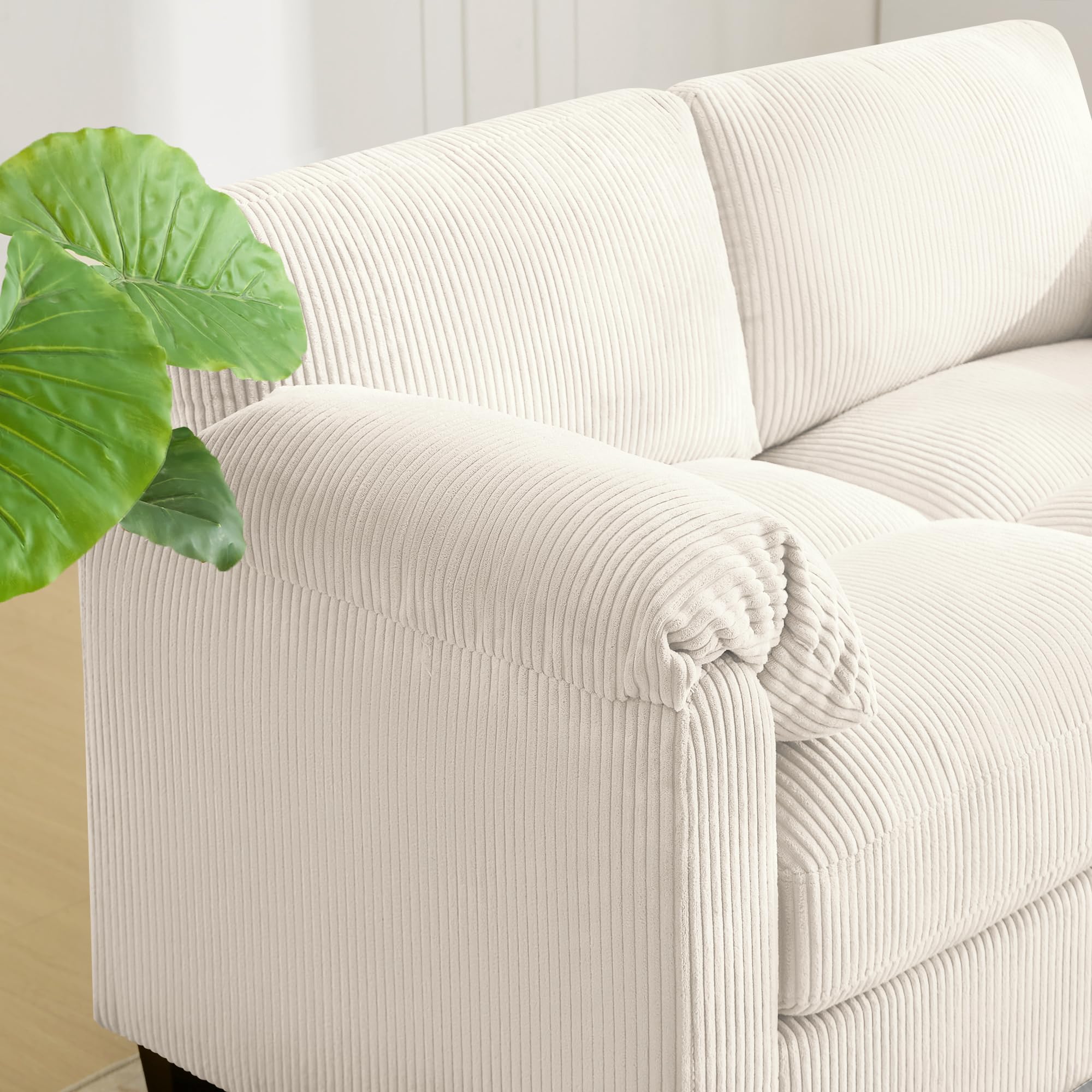 Oversized Corduroy Sectional Couches for Living Room