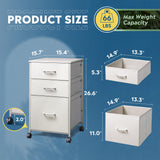 Mobile File Cabinet, Rolling Printer Stand with 3 Drawers