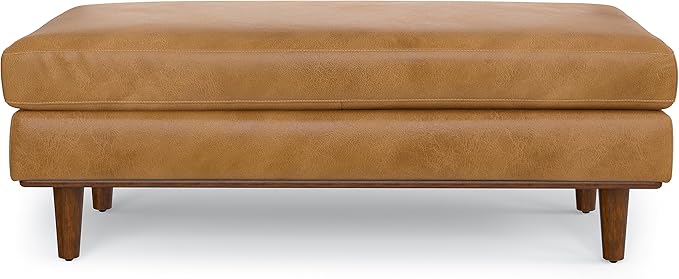 Morrison Mid-Century Modern 72 Inch Wide Sofa in Sienna Genuine Leather