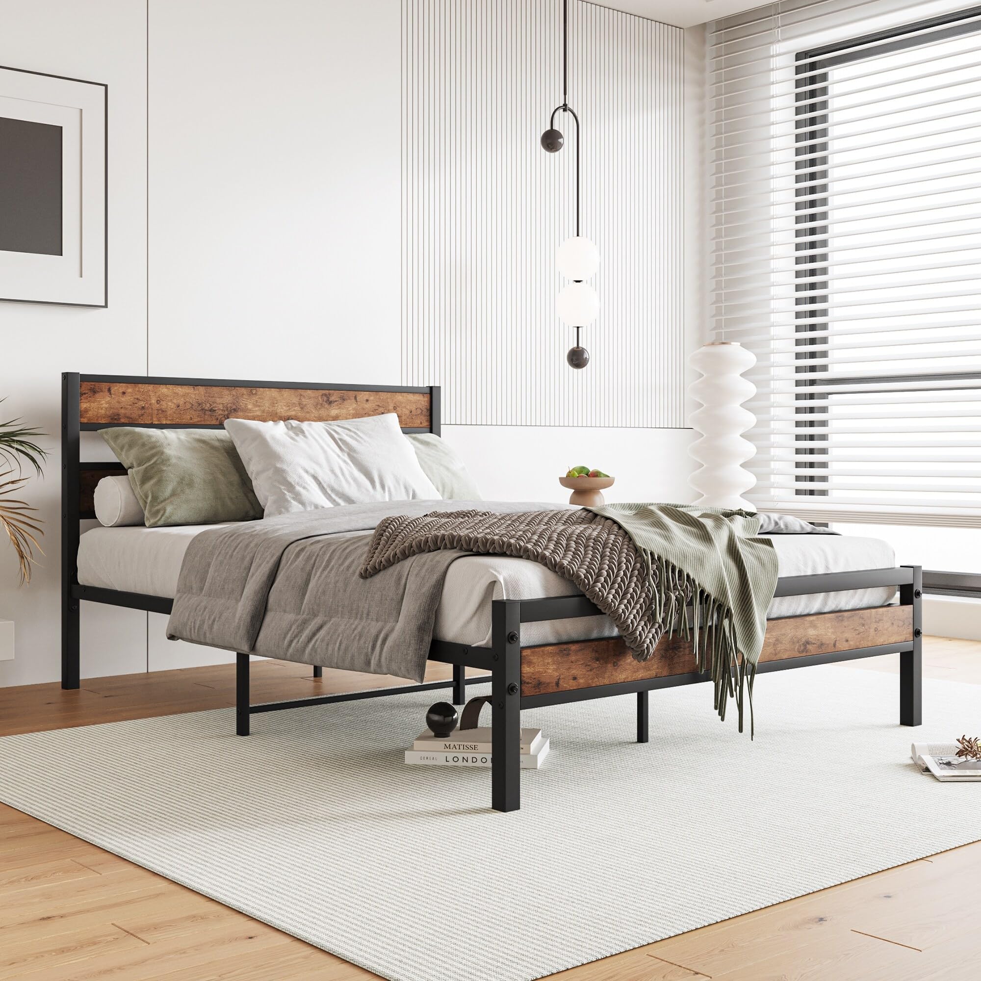 Bed Frame with Slats Full