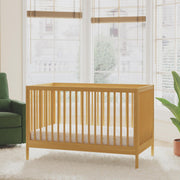Birdie 3-in-1 Convertible Crib, Honey, Easy Assemble, Greenguard Gold Certified
