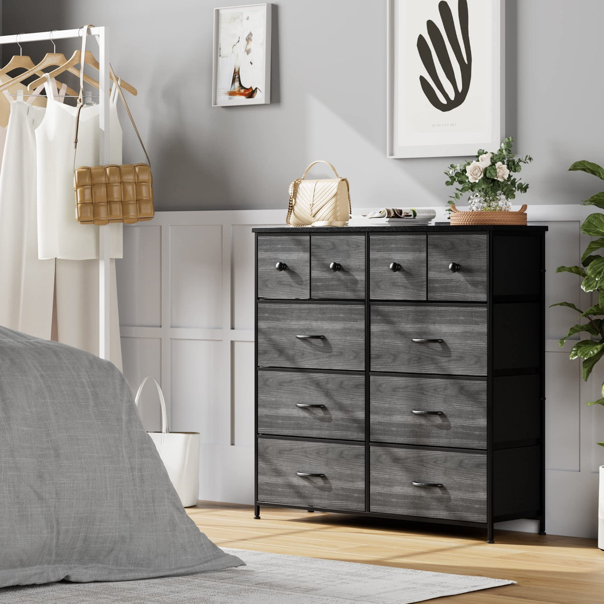 Dresser for Bedroom with 10 Drawers, Storage Drawer Organizer