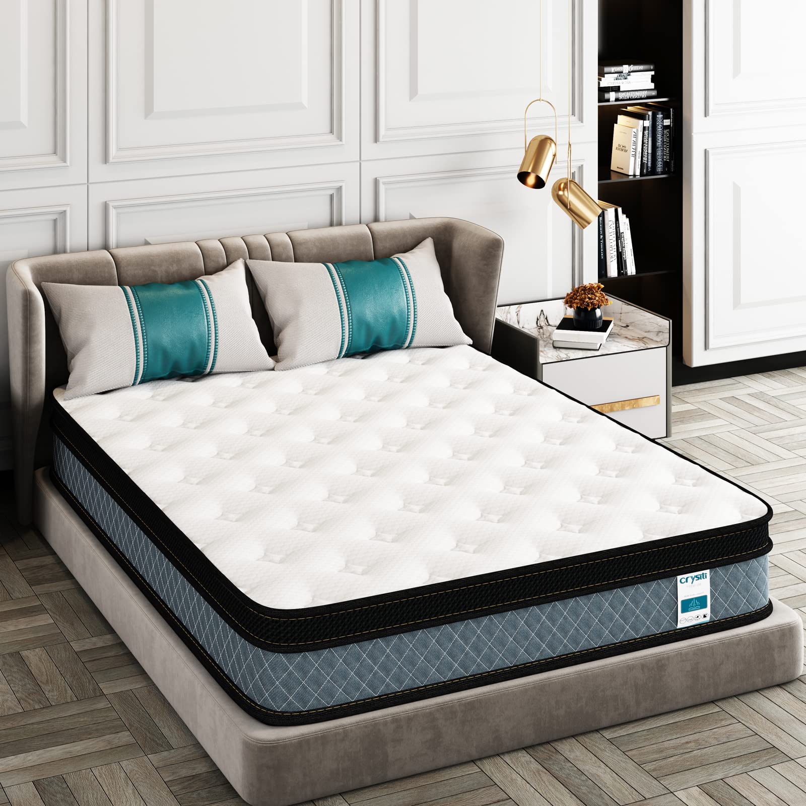 Queen Mattress, 10 Inch Memory Foam Mattress with Innerspring Hybrid Mattress in a Box Pressure Relief & Supportive