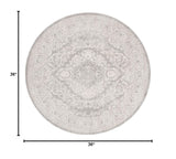 SAFAVIEH Reflection Collection 3' Round Light Grey/Cream RFT668G French Country Oriental Area Rug