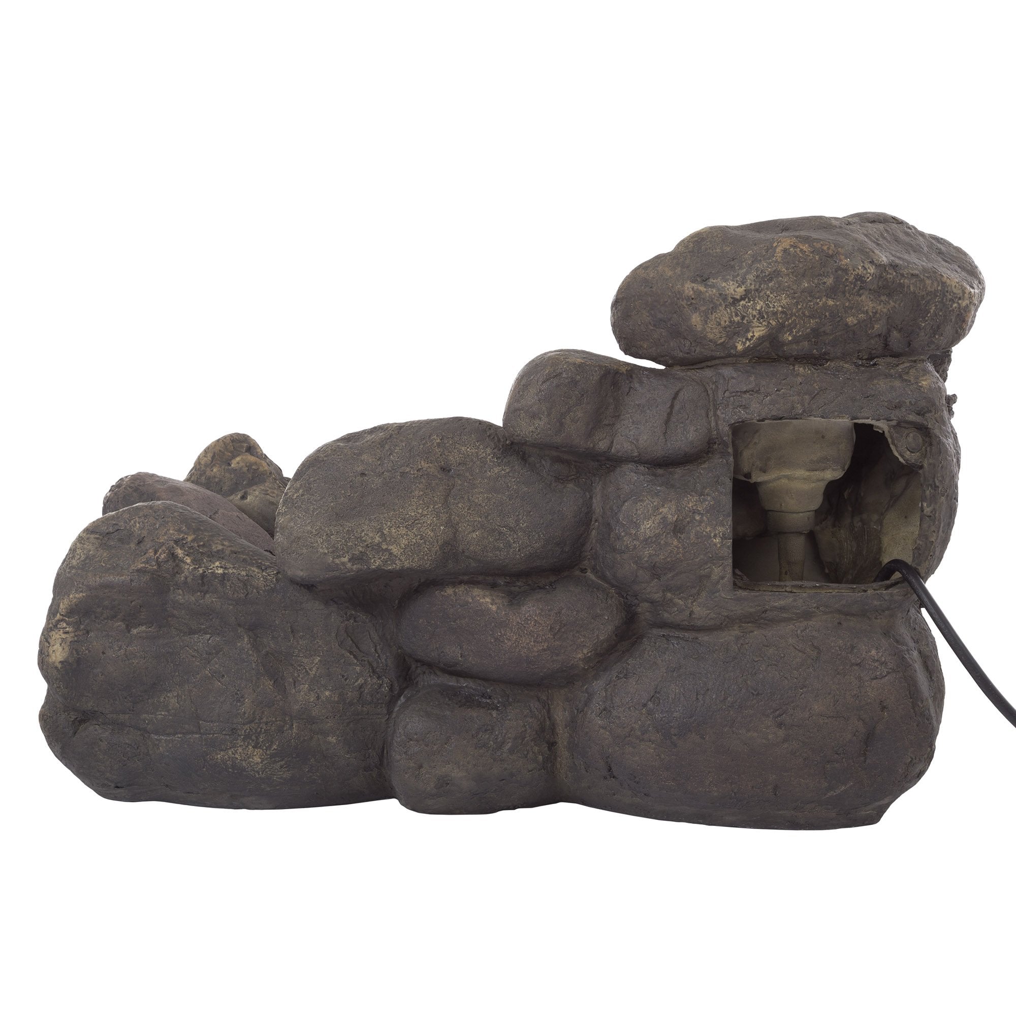 Outdoor Fountain with Polyresin Stone Waterfall – Water Feature with Realistic Appearance and Soothing