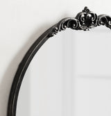 Arched Mirror with Shelf - 21x28 Antique Black