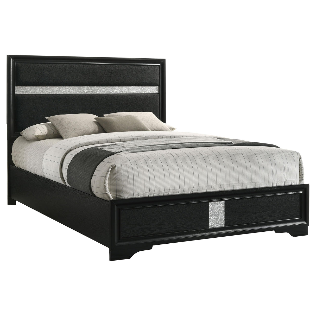 Miranda Contemporary Fabric Upholstered California King Size Panel Bed Frame