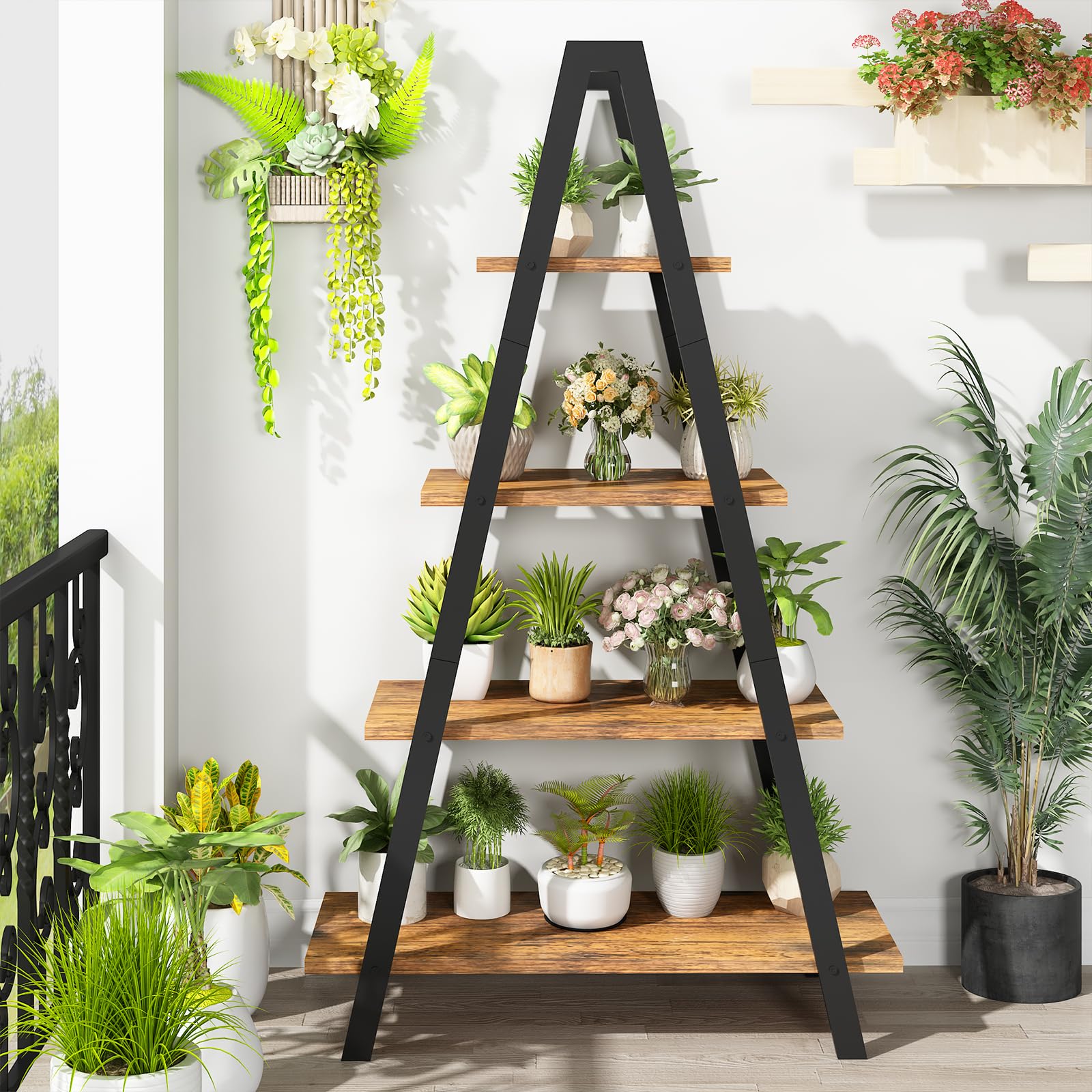 Industrial Bookshelf with Metal Frame by Recaceik - For Home Office and Living Room