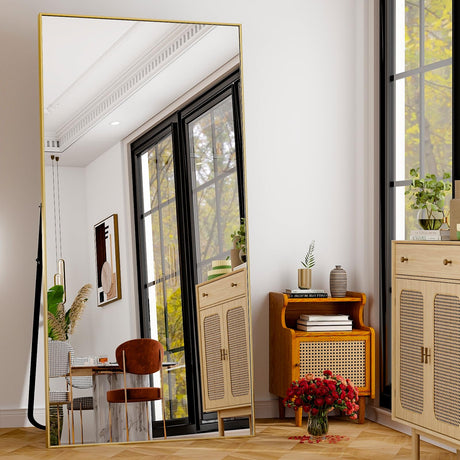 71"x31" Full Length Mirror Extra Large Hanging or Leaning Rectangle Mirror Aluminum Alloy