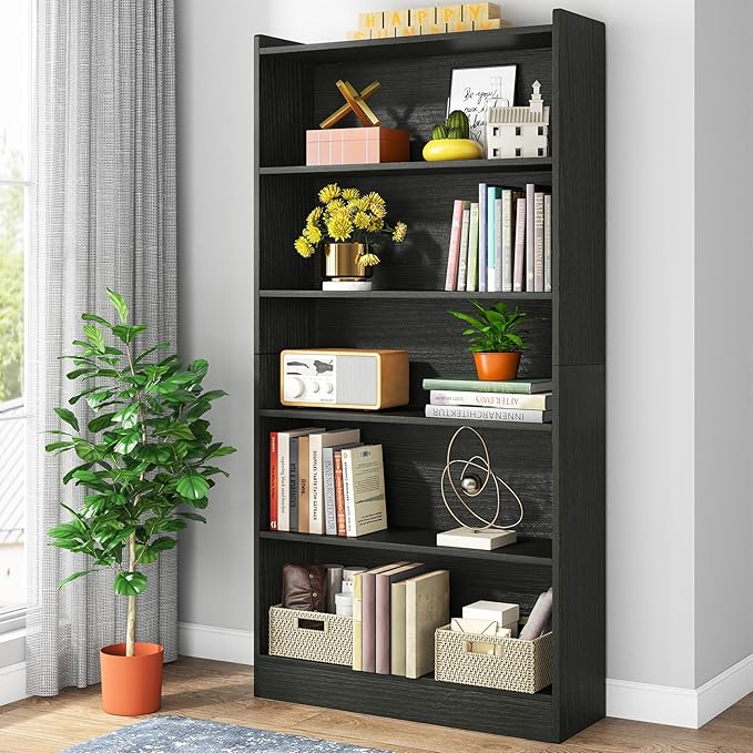 78-inch Tall Bookcase, Modern 7-Tier White Library Bookshelf with Storage Shelves