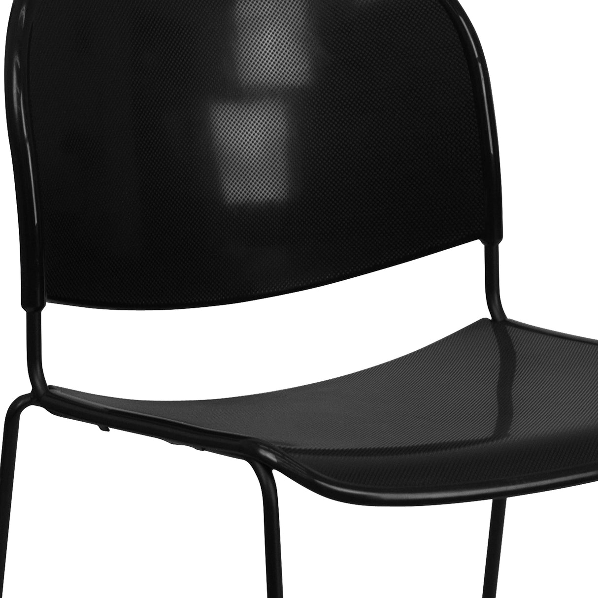 Black Ultra-Compact School Stack Chair - Office Guest Chair/Student Chair