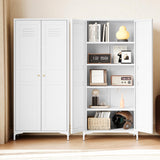 White Storage Cabinet with Feets-Metal Home Kitchen Pantry Cabinets with Doors