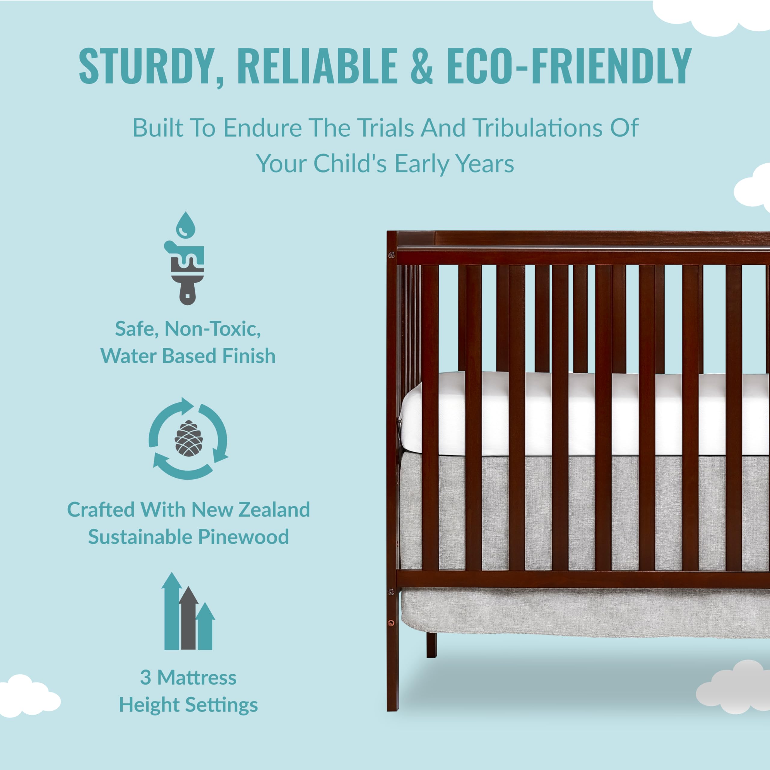 Synergy 5-In-1 Convertible Crib In Espresso, Greenguard Gold Certified