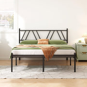 14-Inch Metal Platform Bed Frame with Headboard - Queen Size