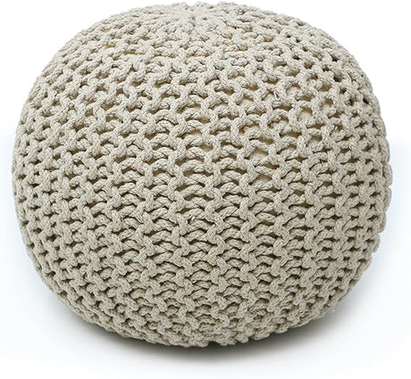 Ottoman Floor Poufs for Living Room Hand Knitted Foot Rest Comfortable