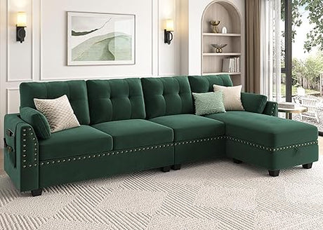 Convertible Sectional Sofa L Shaped Couch Reversible Sectional for Small