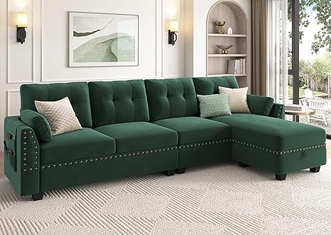 Convertible Sectional Sofa L Shaped Couch Reversible Sectional