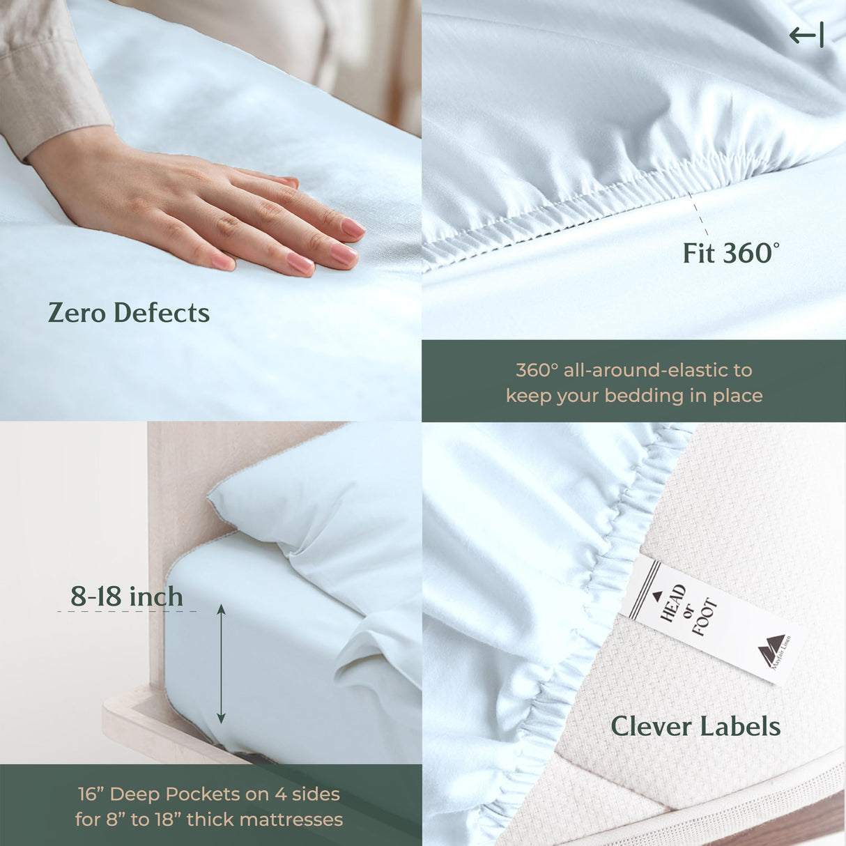 100% Viscose Derived from Bamboo Sheets King - 4 Piece Bamboo Viscose Sheets for King Size Bed, Silky Soft,