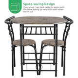 3 Piece Dining Table Set, Kitchen Table & Chair Sets for 2, Compact Bistro Table Set