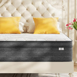 12 Inch King Size Mattress in a Box for Back Pain, Medium Firm Feel Fiberglass Free Hybrid Mattress