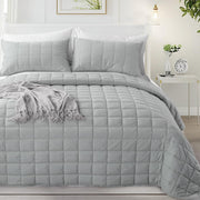 Oversized Queen Quilt Set - 3-Layer Lightweight Bedspread with Pillow Shams