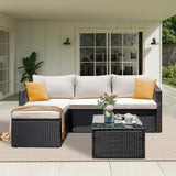 3 Piece Patio Furniture Set Outdoor Sectional Patio Sofa