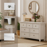 White Dresser for Bedroom, White 7-Drawer Dresser, Modern 7 Chest of Drawers