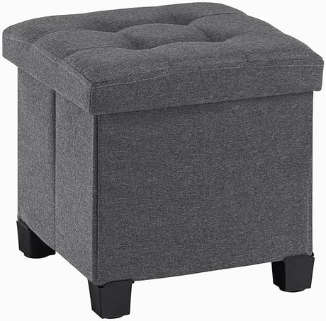 15 inches Small Storage Ottoman Cube, Foot Stool Foldable Storage Boxes