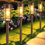 Solar Pathway Lights Outdoor Waterproof, 8 Pack LED Solar Garden Lights