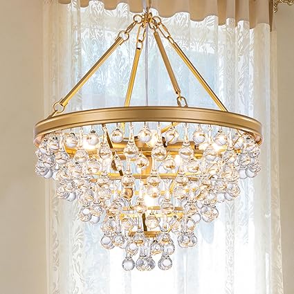 Crystal Chandeliers, 6 Lights Modern Chandeliers for Dining Room