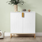 Accent Wood Grain Cabinet with 2 Doors, Storage Cabinet Sideboard