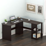 L-Shaped Home Office Wood Corner Desk, Espresso