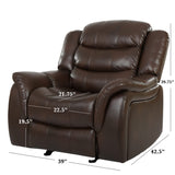 HOME Merit Faux Leather Glider Recliner Club Chair, Dark Brown