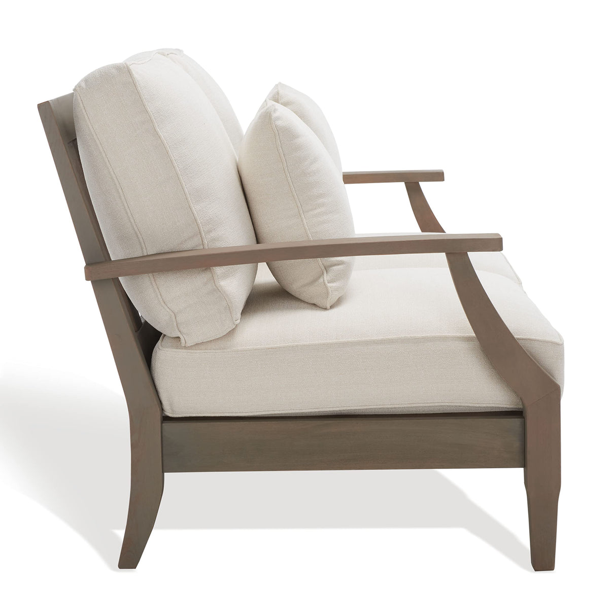 Outdoor Couture Collection Martinique Light Grey/Beige Solid Wood Patio Loveseat