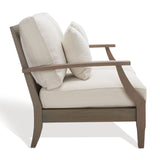Outdoor Couture Collection Martinique Light Grey/Beige Solid Wood Patio Loveseat