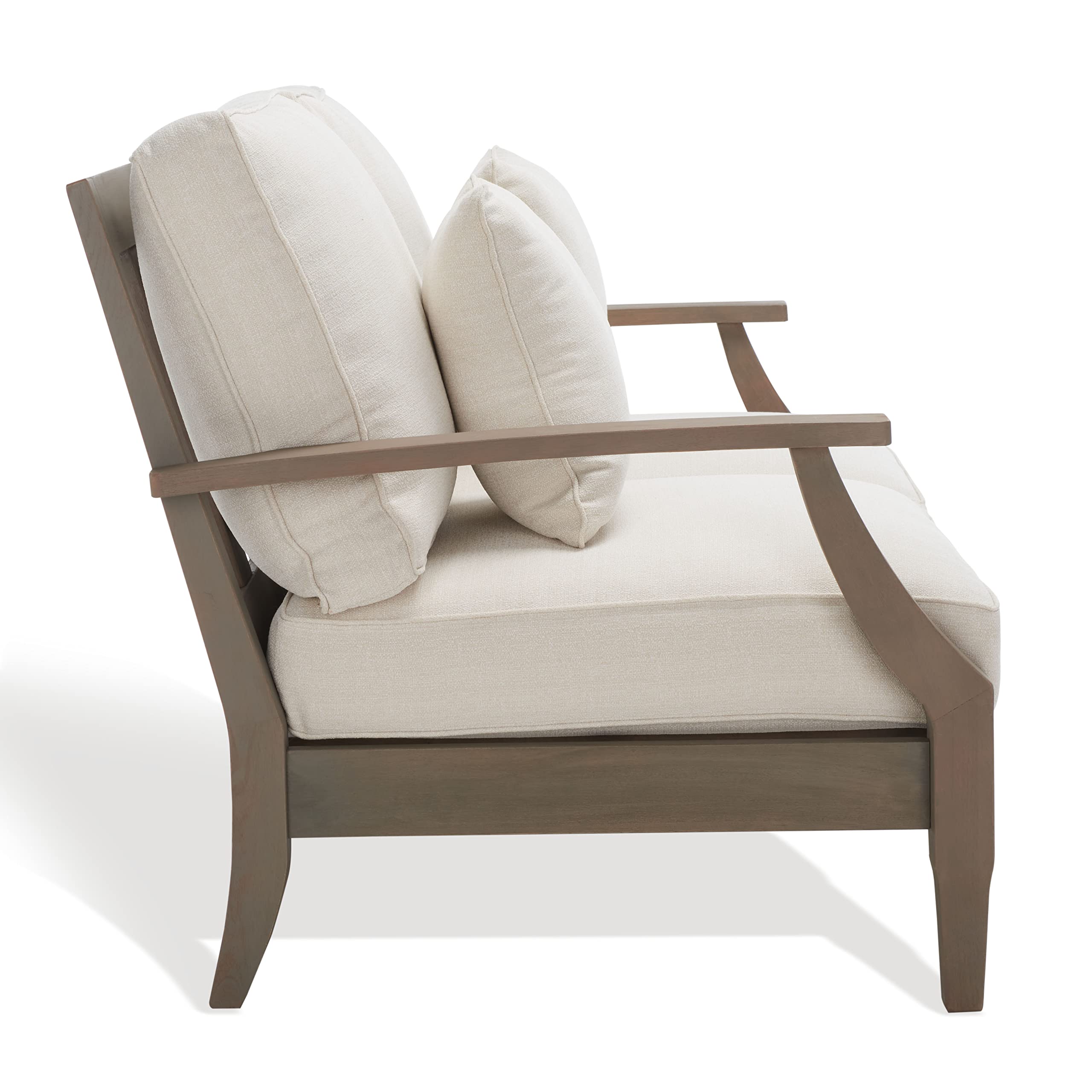 Outdoor Couture Collection Martinique Light Grey/Beige Solid Wood Patio Loveseat