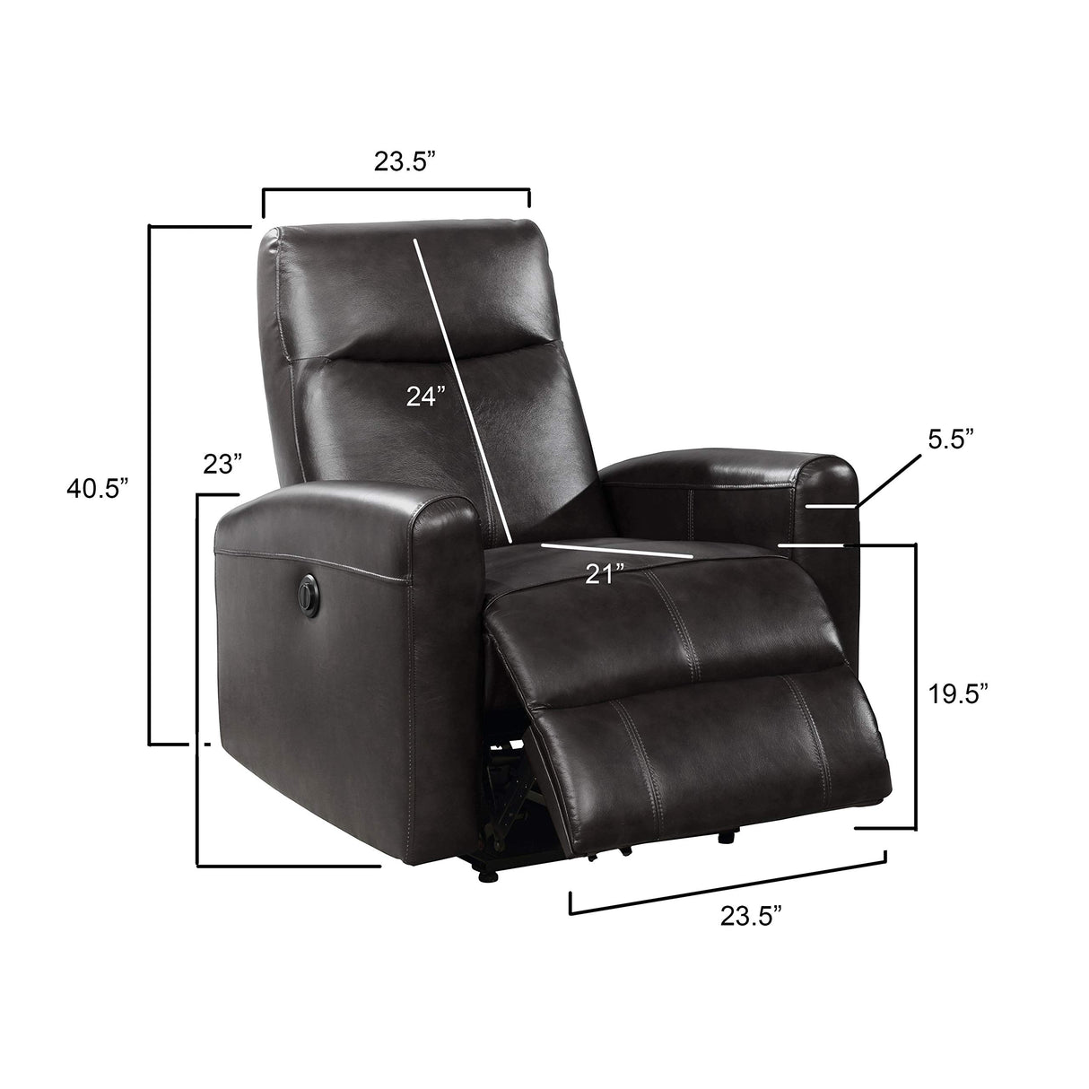 Eli Collection Modern Electric Leather Recliner Chair with Gentle Lower