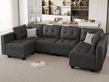 Modular U Shaped Sectional Sofa Couch with Reversible Chaises