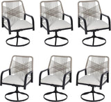 5-Piece Outdoor Dining Set, 4 Swivel Rattan Chairs