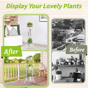 3 Tier Tall Metal Plant Stand, 34 Inch Plant Stands Indoor Outdoor, Rustproof