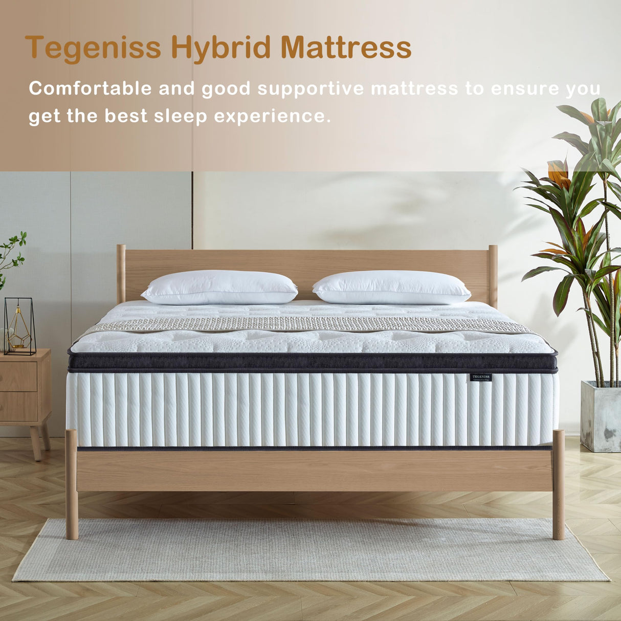 Queen Mattress, 10 Inch Innerspring Hybrid Mattress in a Box with Gel Memory Foam,