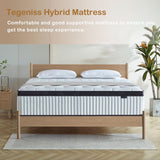 Queen Mattress, 10 Inch Innerspring Hybrid Mattress in a Box with Gel Memory Foam,