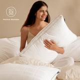 Luxury Goose Feathers Down Pillows - 300 Thread Count Cotton Cover