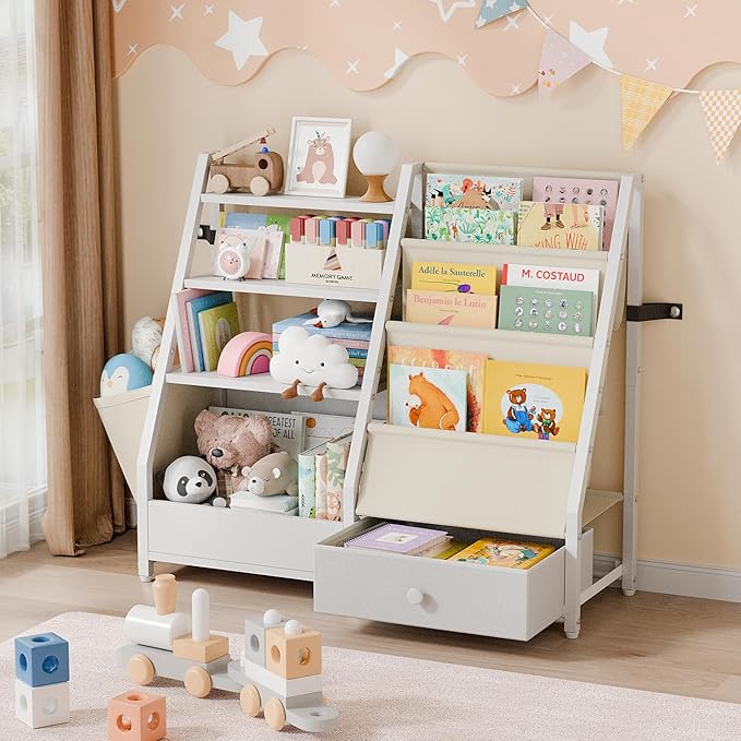 Kids Bookshelf and Toy Storage - Kids Book Shelf for Kids Rooms,