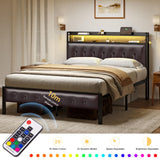 Bed Frame Queen Size with Storage Headboard Platform Bed Frame