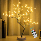 Room Decor, 20" 108 LED Tabletop Bonsai Tree Light, DIY Artificial Tree Lamp, Battery